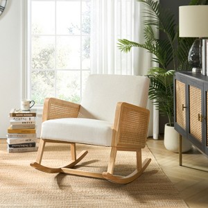 Adena Rocking Accent Chair with Rattan Arms | Karat Home - 1 of 4