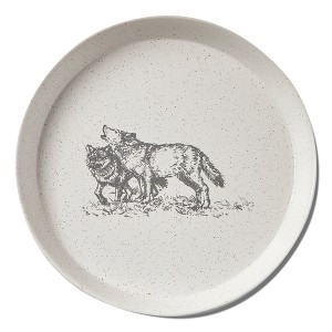 tagltd Winter Sketch Collection Stoneware with Wolf Sketch Art Design on White Background Appetizer Plate 70 inch - 1 of 2
