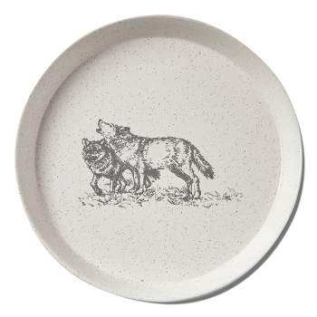 tagltd Winter Sketch Wolf Appetizer Plate