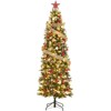 COZONY Prelit Snow Flocked Pencil Artificial Christmas Tree with Warm White Lights - 2 of 4