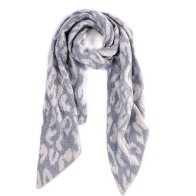 Shiraleah Grey and White Leopard Dylan Scarf