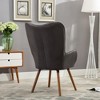 Silky Velvet Upholstered Contemporary Accent Chair with Tufted Button Back, High-Density Foam Cushion and Solid Wood Legs - 4 of 4