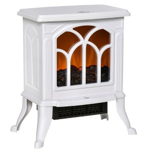 HOMCOM Freestanding Electric Fireplace, Space Heater with Realistic Flame Effect and Overheat Protection, 750W/1500W - 1 of 4