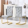 KTMBDW Modern Dining Chairs, Upholstered Kitchen Chairs with Crystal Buckle Design, Faux Leather for Living Room Lounge - 3 of 4