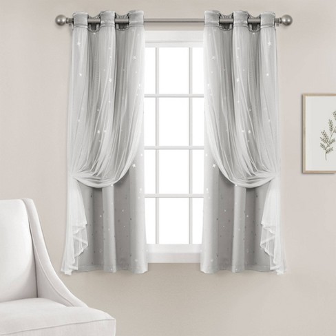 Star Sheer Insulated Grommet Blackout Curtain Panel Set, Lush Decor Kids