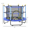 HFYee 4.6FT Trampoline Indoor 55" Toddler Trampoline for Kids 3-10 Years with Safety Enclosure Net and Ball Pit, Indoor Outdoor, Blue - 3 of 4