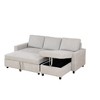 DOMETOUR Grey Flannelette 2-Piece Couch Living Room Sofabed - 3 of 4