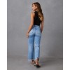 Clearlove Women's Ripped Bell Bottom Jeans High-Rise Distressed Raw Edge Hem Boyfriend Wide Leg Denim Pants - 4 of 4