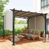 Outsunny 10' x 10' Outdoor Pergola Patio Gazebo Retractable Canopy Sun Shelter with Steel Frame - 3 of 4