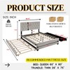 TiramisuBest Modern Velvet Queen Bed with Twin Trundle & 2 Storage Drawers, Upholstered Platform Bed, Blue - 3 of 4