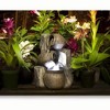SereneLife Decorative Tabletop LED Water Fountain - SLTWF25LED, Relaxing Indoor/Outdoor Waterfall - 4 of 4