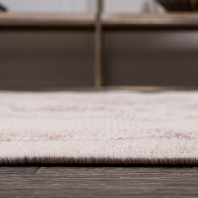 Alhambra Red and Cream Synthetic Medallion Area Rug