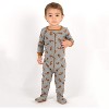 Leveret Boys Cotton Baby Footed Pajamas – 3 Pack – Adventure Animals Sleepers - 4 of 4