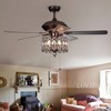 52" x 52" x 23" Copper Grove Dejes Chandelier Ceiling Fan - Warehouse Of Tiffany: Rustic Bronze, Crystal Beads - 2 of 4