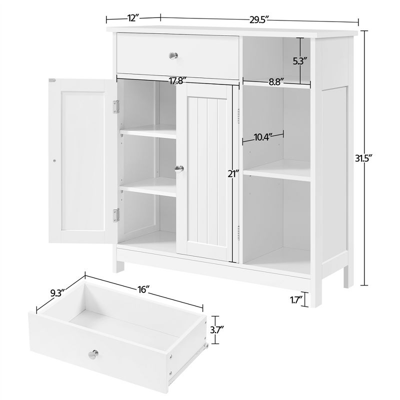 Yaheetech Bathroom Floor Storage with Adjustable Shelves, 5 of 13