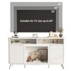 TV Stands for 50/55/60/65 TV, Media TV Console Table, Fluted Entertainment Center, White - 3 of 4