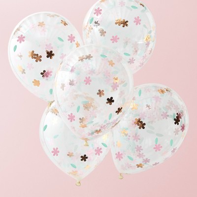 5ct Ditsy Floral Confetti Balloons