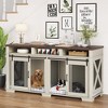 Jojoka Pet Double Dog Crate Furniture for 2 Dogs, Indoor Kennel with Divider and Storage, Sliding Barn Door, TV Stand - 3 of 4