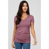 PinkBlush Mauve V-Neck Ruched Side Maternity Top - 4 of 4