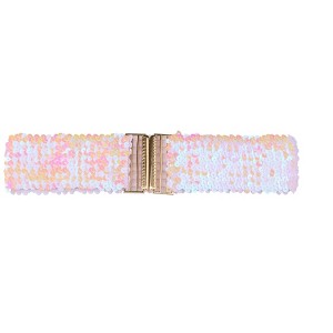 Allegra K Womens Elastic Waist Belt Sequins Decor Metal Interlock Buckles Belts for Dresses 1 Pc - 1 of 4