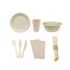 Greenlid 12 Person Party Pack Plates/Bowls/Cups/Cutlery/Napkins/Straws - Case of 12/108 ct - 3 of 3