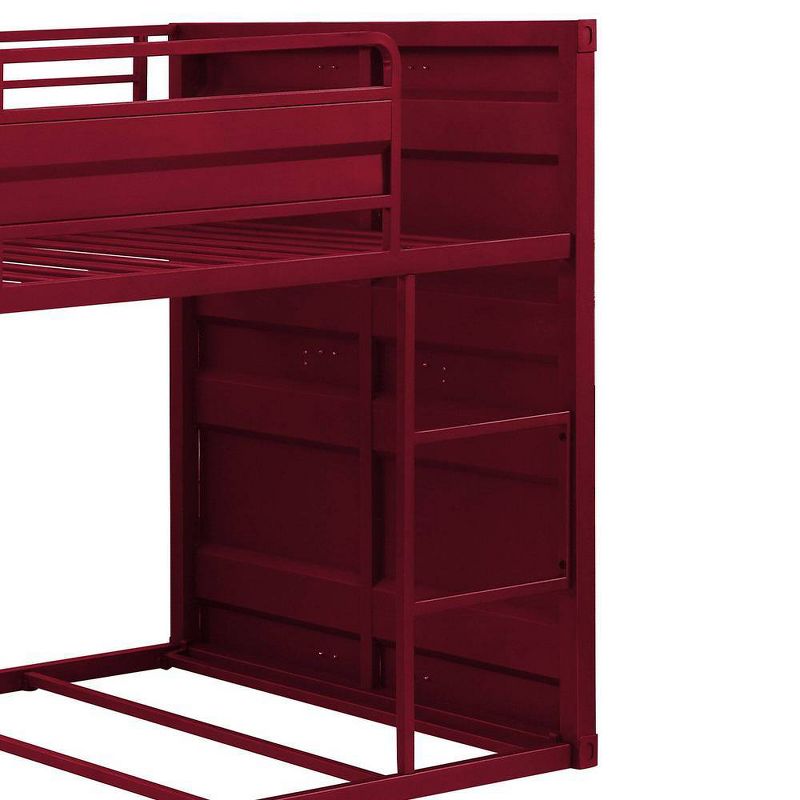80&#34;Twin/Twin Bunk Bed Cargo Loft and Bunk Bed Red Finish - Acme Furniture, 3 of 9