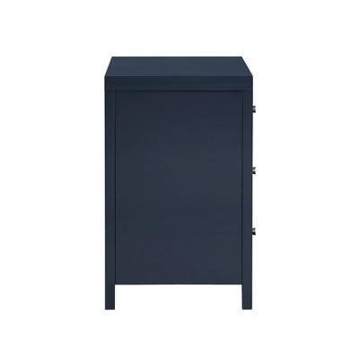 Nolan Midnight Blue 3-Drawer Wood Nightstand