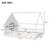 1 Full Bed Frame, Solid Wood House Bed with Fence and Window, No Box Spring Needed - Baofuwish - 4 of 4