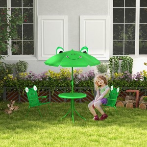 ALEXOUN Kids Table and Chair Set,Outdoor Folding Garden Picnic Table with Removable & Height Adjustable Sun Umbrella,Aged 3+ Years Old - 1 of 4