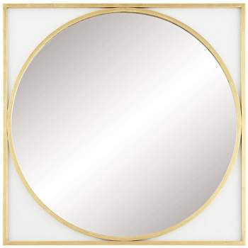 Uttermost Meri Glossy Gold Leaf 34" Square Wall Mirror