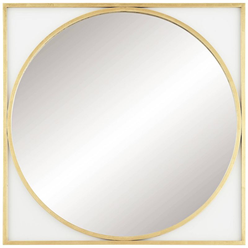 Uttermost Meri Glossy Gold Leaf 34" Square Wall Mirror, 1 of 8