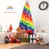 Tangkula 7FT Artificial Hinged Christmas Tree Colorful Rainbow Full Fir Xmas Tree with 1213 Branch Tips - 2 of 4