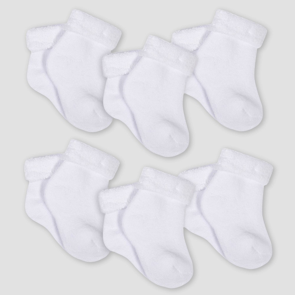 size 3-6M Gerber Baby 6pk Socks - White