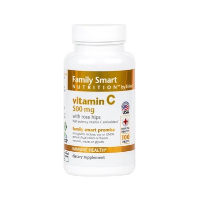 Family Smart Nutrition Vitamin C 500mg with Rosehips - 100ct