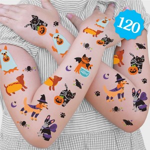 Big Dot of Happiness Halloween Pets - Cats and Dogs Party Favor - Birthday Goodie Bag Filler - Halloween Party Temporary Tattoos - Set of 12 - 1 of 4