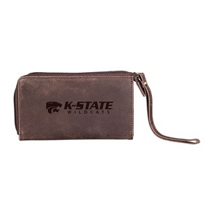 Evergreen NCAA Kansas State Wildcats Brown Leather Women's Wristlet Wallet Officially Licensed with Gift Box - 1 of 1