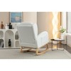 Teddy Fabric Rocking Chair with Ergonomic Backrest and Side Pocket for Living Room, Bedroom - 3 of 4