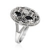 Ross-Simons Onyx Overlay Ring With Diamonds in Sterling Silver - 3 of 4