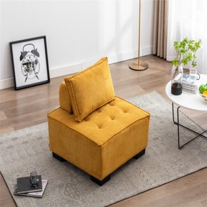 One Seater Couch Single Seater Couch Sofa Armless Accent Chair With Removable Pillow Square Modular Sectional Couch-Maison Boucle - 1 of 4