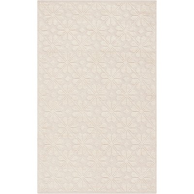 Ivory Handwoven Wool and Cotton Tufted Reversible Accent Rug 2'3" x 4'