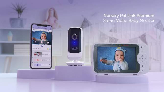 Hubble Connected Nursery Pal Link Premium 5&#34; Smart Twin Baby Monitor, 2 of 12, play video