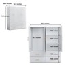 Keloyid White Wood 62.99 in. Armoire with 4 Drawers, 4 Shelves, Golden Handles and Hanging Rods - 2 of 4
