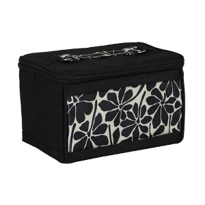 Everything Mary Sewing Kit Organizer Box, Black Floral - Supplies Storage Basket for Supplies and Accessories - Portable Craft Caddy - 1 of 4