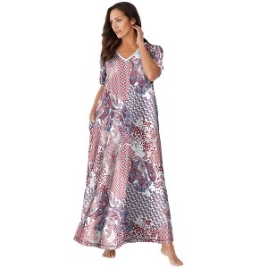 Dreams & Co. Plus Size Long T-Shirt Lounger - 1 of 4