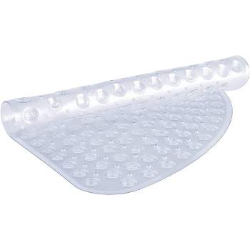 Tranquil Beauty 21" x 21" Clear Curved Non-Slip Shower and Bath Mats with Suction Cups Ideal for Kids & Elderly