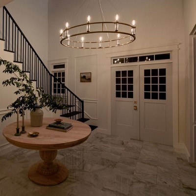 Rosalind Brushed Natural Brass 10-Light Traditional Chandelier