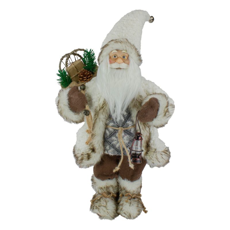 Northlight 12" Snow Lodge Santa Christmas Figure with Lantern, 1 of 6