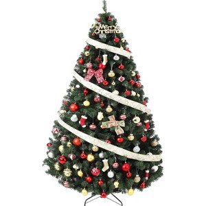 GAOMON Christmas Tree, Premium Unlit Hinged Design, Dense Realistic Holiday Decor​ w/Easy Assembly, Base - 1 of 4