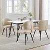 Dining Chairs Set of 4,Ergonomic Upholstered Kitchen Chairs with Steel Legs,265lbs Weight Capacity,Easy Clean Leather - 2 of 4