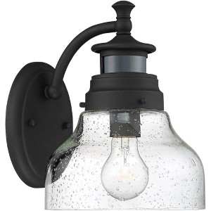 John Timberland Nobel Modern Outdoor Wall Light Fixture Black Motion Sensor Dusk to Dawn 10" Clear Seedy Glass for Post Exterior Barn Deck House Porch - 1 of 4